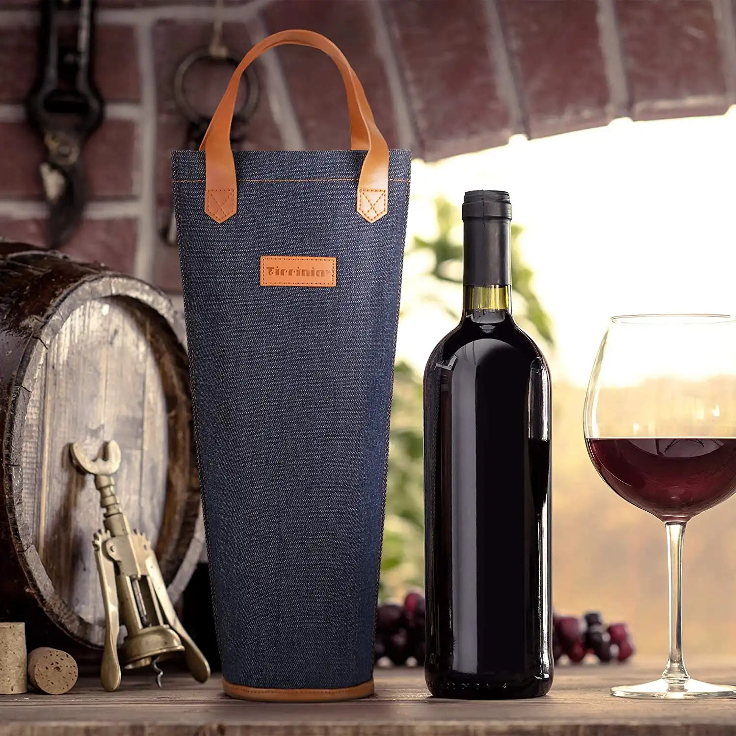 Bottiglia di vino termica imbottita isolata impermeabile che trasporta borsa termica per vino singola borsa da viaggio, Picnic ottimo regalo