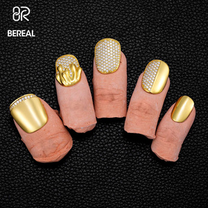 Cubiertas de Uñas de Lujo Personalizadas con Moissanita VVS para Mujer, Nuevo Diseño Iced Out Hip Hop, Joyería Fina para Uñas de Oro 10K 14K 18K y Plata 925 - Product Image 2