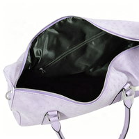 Sac de voyage pour femme en faux daim violet avec logo personnalisé, élégant, orné de strass, grande taille, durable, léger, pour le week-end ou une nuit
