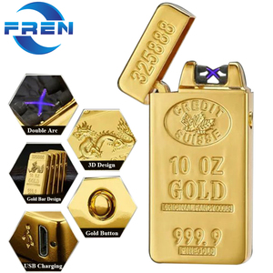 Muestra gratis, Logo gratis Encendedor de cigarros eléctrico sin llama, USB, Plasma, barra dorada personalizada, sin mínimo, FR-689 - Product Image 4