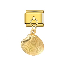 Breloques pendantes sirène multicolores en forme de queue de sirène, coquille Saint-Jacques et perle pour bracelet en acier inoxydable doré ou argenté - Product Image 4