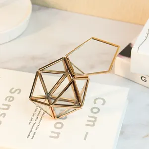 Design Sinn Kristallglas Schmucks cha tullen Metall Glas Ring Box Ring Halskette Geschenk verpackung Box für Frauen
