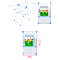 Séchoir à linge pliable multifonctionnel en métal blanc, petit format, pour balcon, organisateur de vêtements simple et moderne, idéal pour les outils