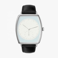 Jam Tangan Kulit Pria Wanita Bentuk Bulat Stainless Steel Klasik Modern Baru Tahan Air Kristal Safir