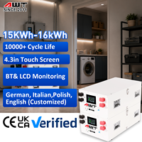 Batterie LiFePO4 empilable 51,2V 314Ah 16kWh avec BMS 7 couches, équilibreur actif 2A, hibernation intelligente, CAN, RS485, CE