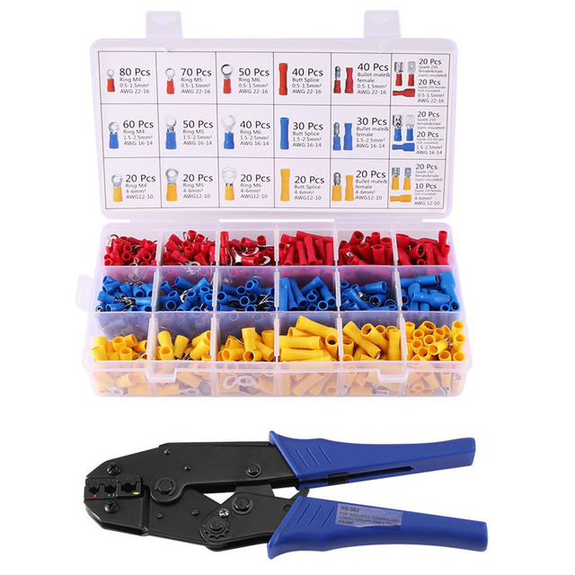 Insulated Wire Electrical Connectors - Butt, Ring, Spade, Quick Disconnect - Crimp Terminals Connectors Assortment Kit