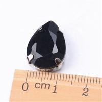 Strass en cristal fantaisie en forme de goutte d'eau 13*18mm à dos plat, à coudre, avec griffes métalliques, pour la décoration de chaussures et de robes