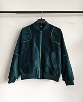 Blouson bomber coupe-vent unisexe en velours côtelé personnalisé, pliable, avec doublure vintage, OEM pour homme, design utilitaire extérieur, fermeture éclair unique