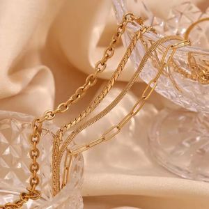 Collares de Joyería de Moda Chapados en Oro para Hombre y Mujer Gargantilla de Acero Inoxidable - Product Image 5