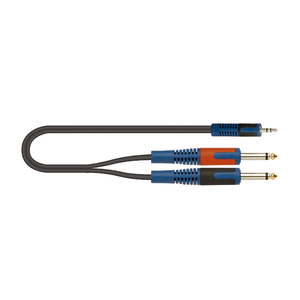 Quik Lok ROK สายอะแดปเตอร์ซีรีส์ที่เป็นของแข็ง2M มินิแจ็คสเตอริโอสีดำไปยังแจ็คโมโน2x สำหรับการใช้งานในรถลำโพงเสียง - Product Image 1
