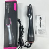 Brosse coiffante ionique portable 2-en-1, sèche-cheveux et lisseur à air chaud pour cheveux mouillés, coiffage rapide à domicile