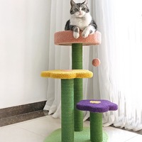 Arbre à chat en sisal haut de gamme de grande taille avec hamac intégré, plateaux à gratter et base robuste pour le jeu et le repos des chats d'intérieur
