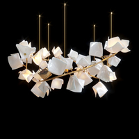 Lustre en céramique personnalisé de luxe de style nordique pour escalier, décoration de hall d'hôtel, villa, salon