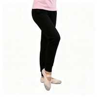 Pantalon de jogging ample pour enfants BX4036, noir, taille élastique, coupe carotte, décontracté, pour filles, idéal pour la danse et la pratique de la danse classique
