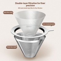 Filtre à café portable réutilisable en acier inoxydable 304 pour le café filtre à la main, idéal pour l'extérieur