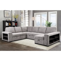 Tianhang Furniture Pratique style moderne salon canapé pouf + chaise en forme de U canapé-lit accoudoir avec armoire