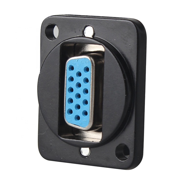 SETO VGA 15pin Female D-type socket Zinc alloy vga connector types d type connector Wall Panel Mount Connector