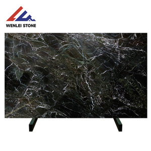 Wenlei Luxury Green Net Vein Marble Slab Polished <strong>Dark</strong> Green Marble for Background Wall Custom Processing for Global Projects - Product Image 1
