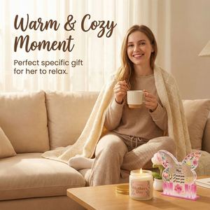 Set de Regalo para el Día de la Madre, Manta Acogedora, Vela Aromática, Decoración Acrílica, Caja de Regalo para la Relajación de Mamá, Regalos de Cumpleaños para Mujeres - Product Image 2