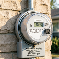 Meter Listrik Tipe ANSI Grosir 120/240V 60Hz Fase Tunggal 200A Layar LCD Kelas Akurasi 0.5 0-999999.9 kWh untuk Hunian