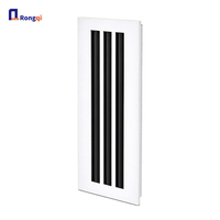 Diffuseur linéaire à 3 fentes en aluminium, grille d'aération de plafond à triple fente, registre d'alimentation réglable pour système CVC