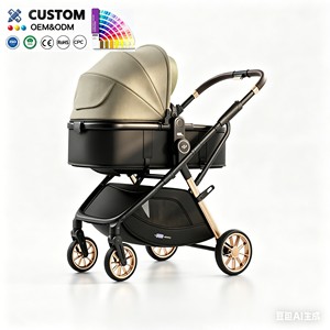 Lightweight Aluminum Alloy Frame Easy Folding Baby Stroller Pram <strong>Trolley</strong> 3D PU Wheels Adjustable Handle 0-3 Years Daily - Product Image 4
