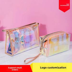 Estuche de TPU iridiscente láser de gran capacidad, almacenamiento portátil de alta estética con cremallera, pequeño <span class=keywords><strong>neceser</strong></span> multifuncional, <span class=keywords><strong>Neceser</strong></span> de maquillaje - Product Image 3