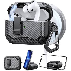 Estuche <span class=keywords><strong>de</strong></span> Fibra <span class=keywords><strong>de</strong></span> Carbono con Soporte para Auriculares <span class=keywords><strong>AirPods</strong></span> <span class=keywords><strong>Pro</strong></span> 2 <span class=keywords><strong>Pro</strong></span> 3, <span class=keywords><strong>Caja</strong></span> <span class=keywords><strong>de</strong></span> <span class=keywords><strong>Carga</strong></span> Inalámbrica, Protector <span class=keywords><strong>de</strong></span> Auriculares <span class=keywords><strong>de</strong></span> Moda para <span class=keywords><strong>Airpods</strong></span> 4 - Product Image 1