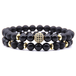 Frosted Black Onyx <strong>Diffuser</strong> Bracelet Zircon Beads Fashionable Aromatherapy Healing Grounding Pearl Fashion Charm Bracelets - Product Image 3