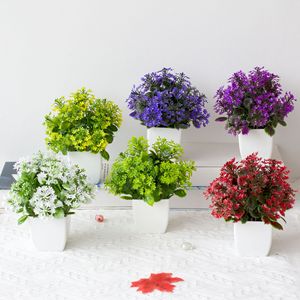 Offre Spéciale : Mini Bonsaï Artificiel en Herbe Colorée, Plante en Pot à 19 Grilles pour Décoration Intérieure et Extérieure - Product Image 1