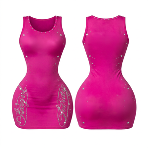 Mono ajustado sin mangas con cuello redondo y cintura alta para mujer, color personalizado, transpirable, para fiestas - Product Image 1