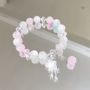 Pulsera de Cuentas de Cristal Agrietado con Diseño de Palomitas de Maíz y Estrella, Degradado de Color, para Niñas y Mujeres, Regalo de Joyería de Amistad - Product Image 5