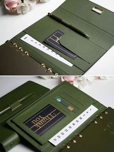 Exquisite High-End Leather Hardcover Notebook with Custom Logo High-Value Loose-leaf Hand Book/Diary Business Gift - Product Image 4