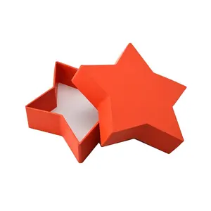 Caixa de embalagem de papel personalizada, estrela, cor vermelha, impressão, forma de estrela, caixa de embalagem de papel personalizada