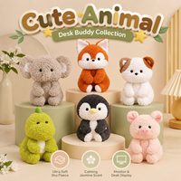 Boneka Hewan Peliharaan Berbaring 15cm, Dekorasi Meja Komputer Lucu, Mainan Hewan Isi Lembut untuk Kantor, Laptop, Hadiah Penenang untuk Rekan Kerja