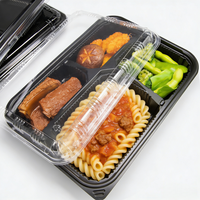 Conteneur alimentaire jetable à 4 compartiments en plastique PP de haute qualité avec logo personnalisé et emballage sous blister
