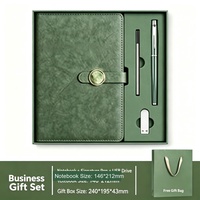 Cadeau promotionnel, logo personnalisé, bloc-notes rond A5 en acier inoxydable de luxe, boîte cadeau, stylo avec USB pour les réunions d'affaires, l'école
