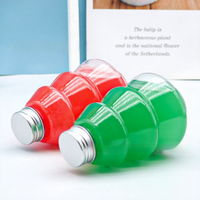 Bouteille de boisson en PET de 500 ml en forme de sapin de Noël avec bouchon en aluminium, contenant en plastique pour lait, jus, soda, boissons énergisantes