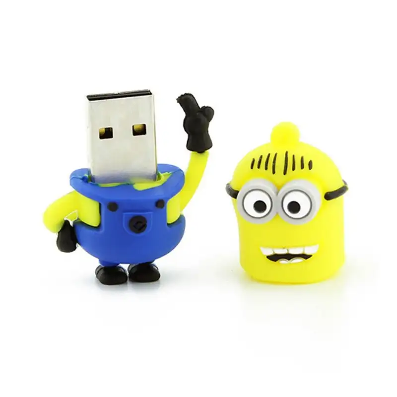 कस्टम Minions आकार पीवीसी यूएसबी फ्लैश ड्राइव 2GB 4GB सिलिकॉन कार्टून मेमोरी स्टिक 8GB 16GB OEM पीवीसी यूएसबी के लिए सभी डिजाइन