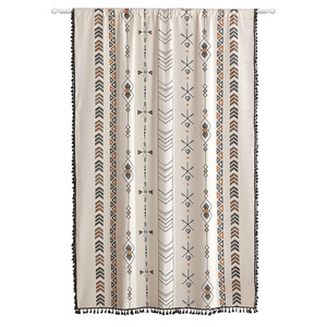 XinLan Boho Rideaux pour Chambre Salon, Crème Chic Lin Coton Semi Occultant Bohème Ferme Fenêtre Traitement Rideaux - Product Image 3