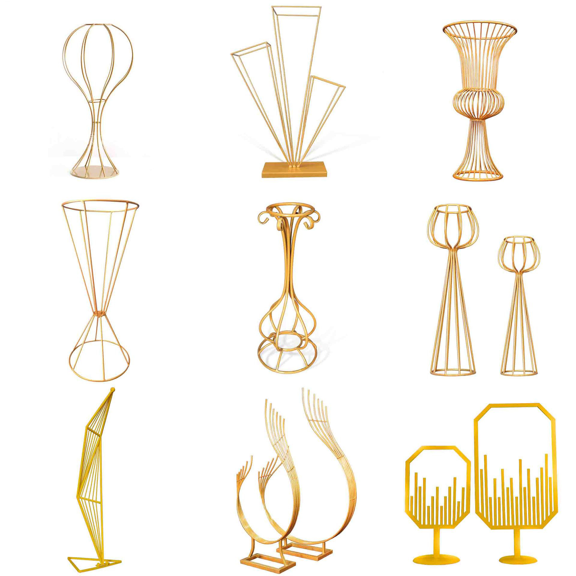 Iron Ornaments Decoration Geometric Road Leading Wedding Floral Arrangement Table Centerpiece Wedding Decoration