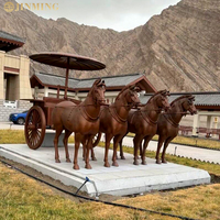 Sculpture de cheval en bronze coulé pour l'extérieur, chariot Apollo et statue de sculpture en bronze cheval