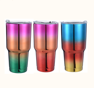 Vaso de acero inoxidable de doble pared con revestimiento holográfico cromado de 900 ml (30 oz), OEM, venta al por mayor, libre de BPA. - Product Image 1