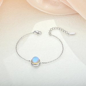Gros Bleu blanc Moonstone Aigue-Marine <span class=keywords><strong>Bracelet</strong></span> <span class=keywords><strong>lot</strong></span> S925 sterling Chaîne en <span class=keywords><strong>argent</strong></span> <span class=keywords><strong>Bracelet</strong></span> Bijoux pour femmes filles - Product Image 3