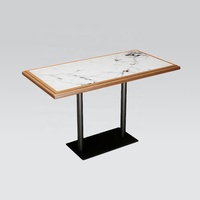Table de café moderne en bois et marbre pour hôtel chaise de café en rotin canapé en cuir incurvé pour restaurant meubles de cabine