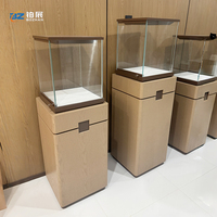 Vitrine d'exposition LED antique personnalisée pour musées et expositions de bijoux, vitrine transparente
