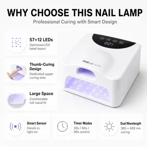 เครื่องอบเล็บ Nailpop 48W แบบ Dual Mode UV LED พร้อมหลอด LED 57+12 ดวง อบได้ทั้งมือและนิ้วหัวแม่มือ  365+405 นาโนเมตร พร้อมเซ็นเซอร์อัตโนมัติ สำหรับทำเล็บเจล - Product Image 6