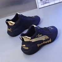 Sepatu Kasual Pria Sneakers Bernapas Model Tali Kulit Sintetis Gaya Musim Dingin Sepatu Chunky Gaya Pasangan