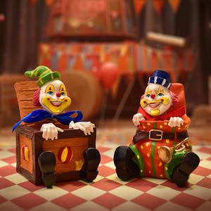 Personalizada de estilo clásico <span class=keywords><strong>americano</strong></span> payaso de circo bobblehead estatuilla antigua resina Bobble Head arte figura de juguete único adorno de mesa - Product Image 5
