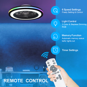 Thông Minh RGB Quạt Trần Với Ánh Sáng 30W 3000K-6000K 6 Tốc Độ Cấp Độ Từ Xa Cho Phòng Văn Phòng Quạt Trần Ánh Sáng - Product Image 4